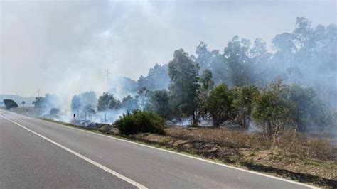 Incendio a San Gavino, le immagini dal drone